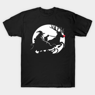 Mystical Figure on Santa's Sledge - Fantasy T-Shirt